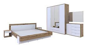 Спальня Hugo 6 Doros Тахо / Білий ДСП. Спальний гарнітур у сучасному стилі. Меблевий гарнітур спальний