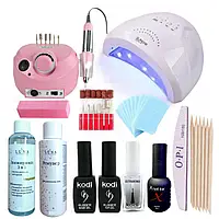 Стартовий набір для манікюру для початківців KODI з лампою SunOne 48 Вт та фрезером ZS-601, 65 Вт 45 000 об/хв