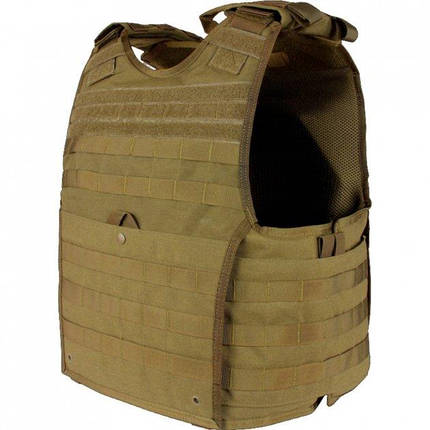 Жилет тактичний Condor EXO PLATE CARRIER GEN II з кишенями під бічні пластини койот L, фото 1