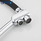 Змішувач для кухні на дві води GAPPO G4398-11 з гнучким виливом, чорний/хром, фото 4