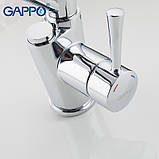 Змішувач для кухні на дві води GAPPO G4398-11 з гнучким виливом, чорний/хром, фото 3