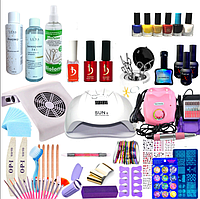 Великий професійний набір для манікюру Sun X 54 Вт, фрезер ZS-603 на 45 Вт (покриття нігтів гель лаком)