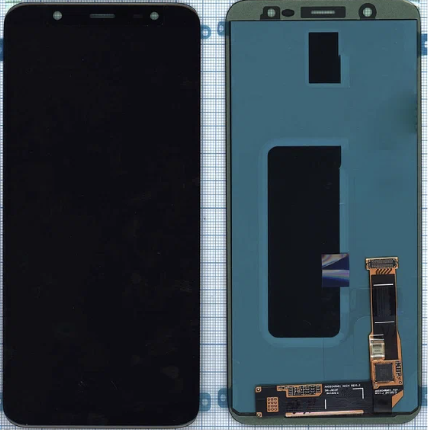 Дисплей (екран) для Samsung J810 Galaxy J8 (2018) + тачскрин, чорний, оригінал, переклеєне скло