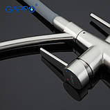 Змішувач для кухні на дві води GAPPO G4398 з гнучким виливом, сірий/хром, фото 3