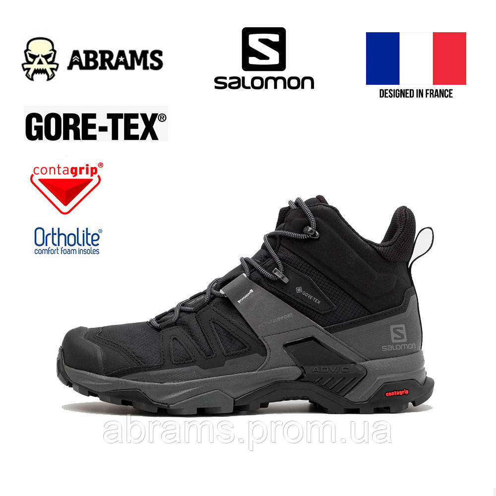 Черевики Salomon X ULTRA 4 Wide MID GTX (на широку ногу) з водонепроникною мембраною Gore-Tex® - фото 1 - id-p1819761027