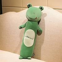 Длинный батон подушка жабка мягкая игрушка | Детская игрушка жаба батон обнимашка Зеленый Топ! 110 .Хит!
