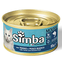 Monge Simba Cat Wet Mousse Мус для взрослых кошек тунец и океаническая рыба - 85 гр