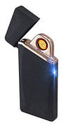 USB зажигалка электронная сенсорная спиральная ZC110 тонкая алюминий