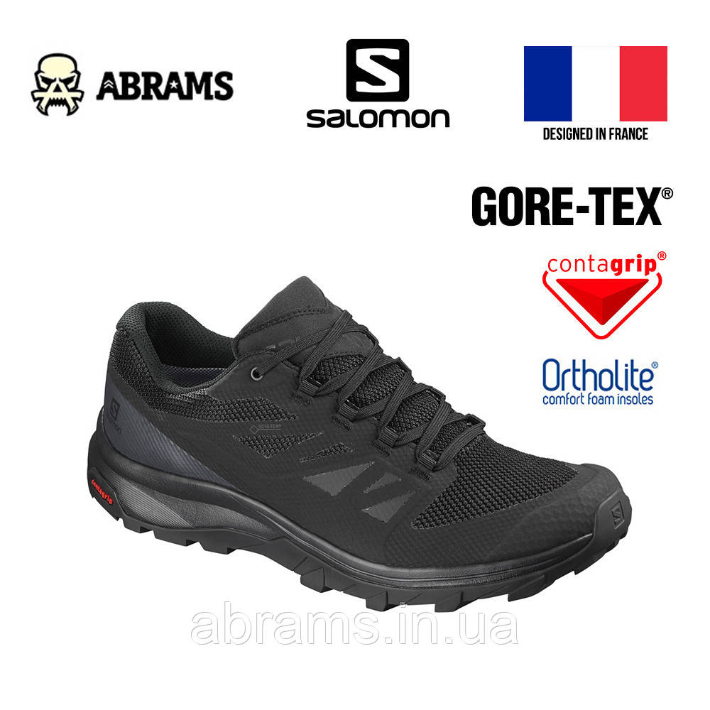 Кросівки Salomon Outline GTX із водонепроникною мембраною Gore-Tex® | Black/Phantom/Magnet - фото 1 - id-p1819756980
