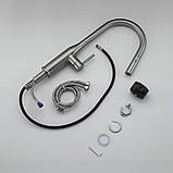 Змішувач для кухні GAPPO G4398-45 з висувним виливом, 2 режими, сатин, фото 4