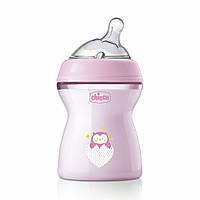 Бутылочка пластиковая "Natural Feeling" Chicco 81323.10 соска силиконовая 250 мл, Time Toys