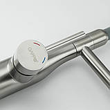 Змішувач для кухні GAPPO G4398-55 з гнучким виливом, 2 режими, сірий, фото 4