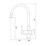 Змішувач для кухні на дві води GAPPO G4398-30 з гнучким виливом, сірий/хром, фото 10