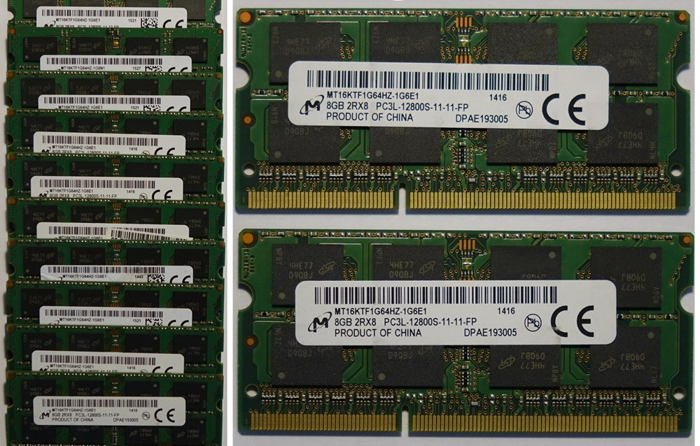 Оперативна пам'ять для ноутбука DDR3 SO-DIMM 8 GB (1600MHz, PC3L-12800, 1.35v, Micron) Б/В