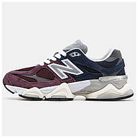 Мужские / женские кроссовки New Balance 9060 Bordo/Blue, бордовые замшевые кроссовки нью беланс 9060, NB 9060