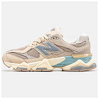 Мужские / женские кроссовки New Balance 9060 Ivory Cream Pink Sand U9060WCG, кожаные нью беланс 9060, NB 9060