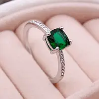 Женское кольцо с камнем, зеленое С6931
