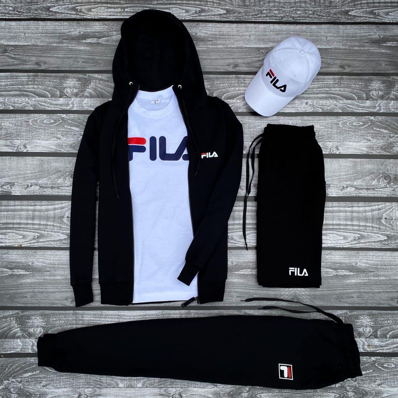 Купить Мужской спортивный костюм Fila, Черный спортивный комплект 5в1 ...