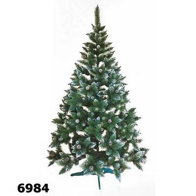 Новорічна ялинка штучна з білими кінчиками 1.5 м