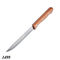 Нож кухонный средний пластиковая коричневая ручка