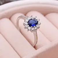 Женское кольцо с камнем, синее С6932