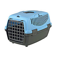 Переноска пластиковая для котов и маленьких собак до 6 кг голубая 32x31x48 см Trixie Capri 1