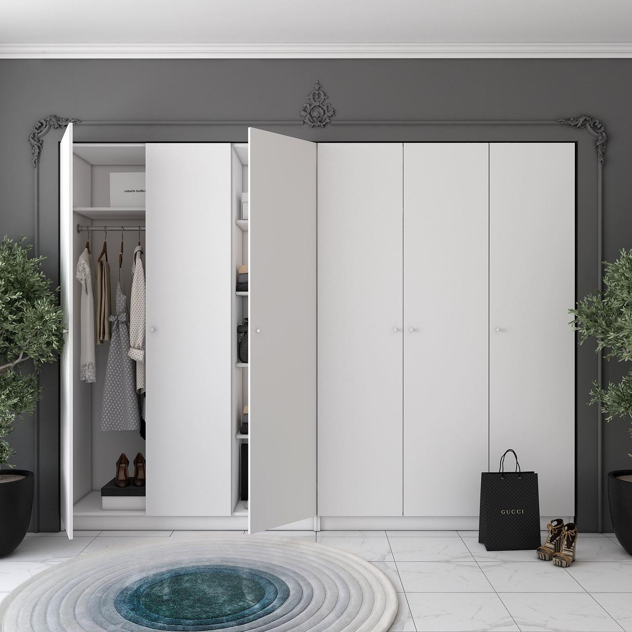 Комплект шаф для одягу "Promo" 270х48х204 см. 3+3, Білий, фото 1