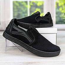 Чоловічі мокасини джинсові тапочки чорні Dago Style 3568