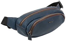 Шкіряна сумка на пояс, бананка Mykhail Ikhtyar, Україна синя