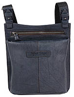 Наплічна чоловіча сумка з натуральної шкіри Mykhail Ikhtyar, Україна синя