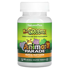 Вітаміни Animal Parade Kid Greenz with Broccoli, Spinach Natures Plus 90 жувальних таблеток