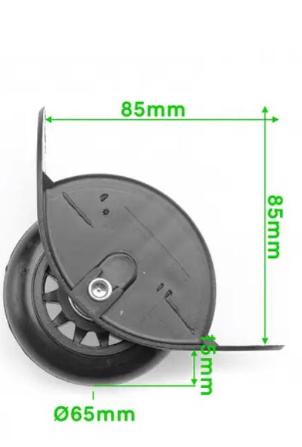 Колеса для дорожніх сумок на колесах D = 65 мм/чорний/ Ціна за 1-штуку/1445