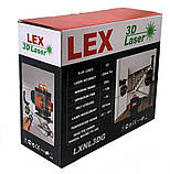 Лазерний рівень, нівелір LEX LXNL 3DG зелений лазер + тринога 1,5 м, дистанційний пульт керування, фото 8