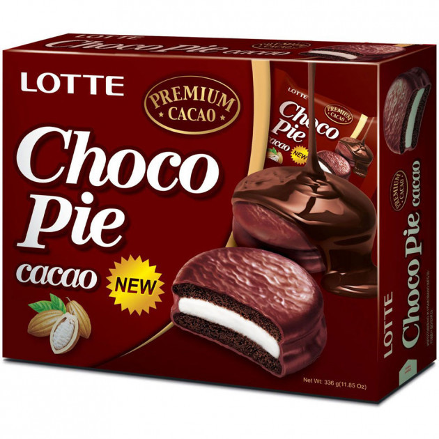 Шоколадное печенье Чокопай ChocoPie Lotte Какао пироженое 336г 28г*12шт. (Корея) - фото 1 - id-p1819858568