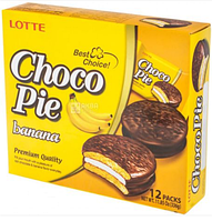 Шоколадное печенье ChocoPie Orion пироженое Banana 336г 28г*12шт. (Корея)