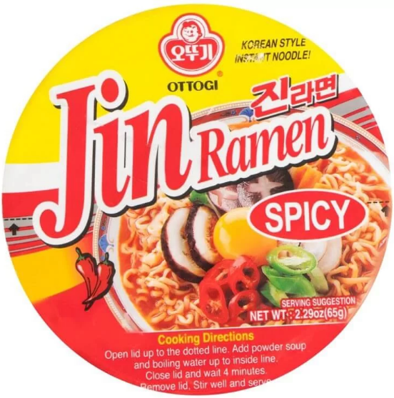 Корейская лапша Рамен Jin Ramen Spicy Ottogi Оттоги 65g (Корея) - фото 2 - id-p1819856497