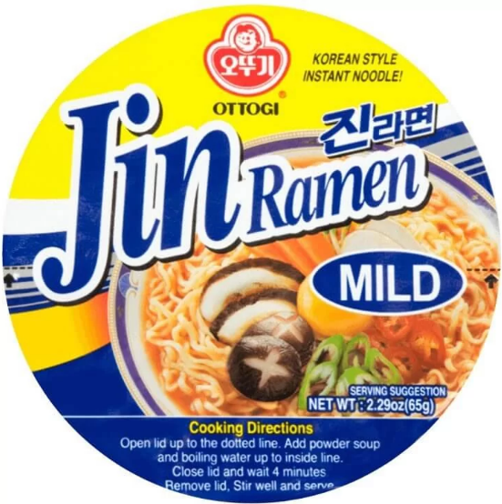 Корейская лапша Рамен Jin Ramen Mild Ottogi слабоострый Оттоги 65g (Корея) - фото 2 - id-p1819856498