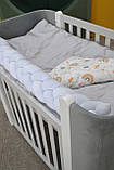 Ліжечко дитяче Верес Монако Велюр, біло/сірий, фото 6