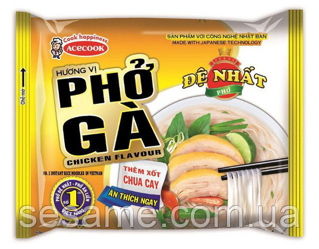 Рисовая лапша быстрого приготовления De Nhat Pho Ga Курица 65г (Вьетнам) - фото 2 - id-p1819856937