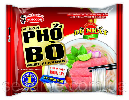 Рисовая лапша быстрого приготовления De Nhat Pho Bo 65г (Вьетнам) - фото 2 - id-p1819856939