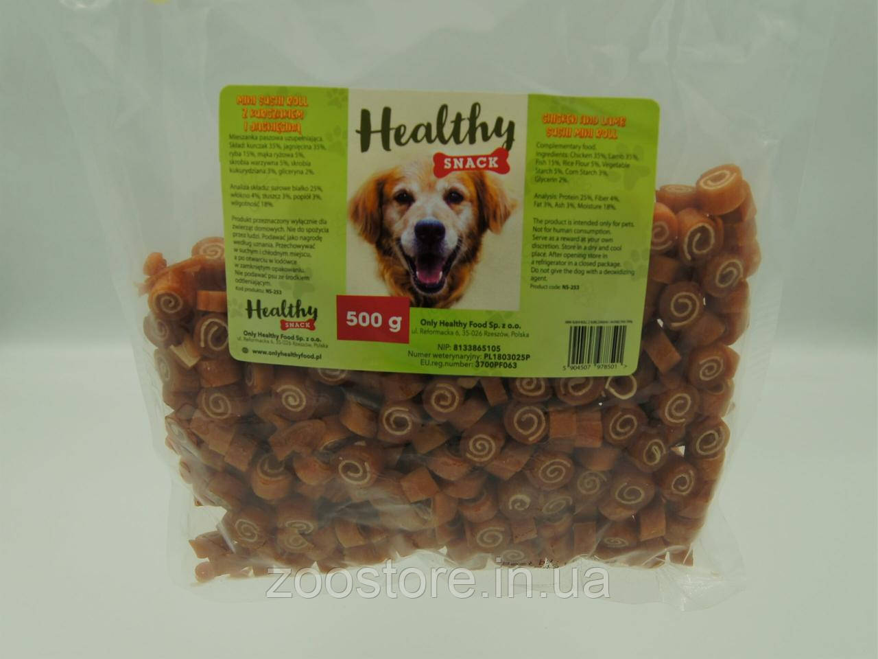 Ласощі для собак Суші міні з куркою та ягням 500г HEALTHY SNACK