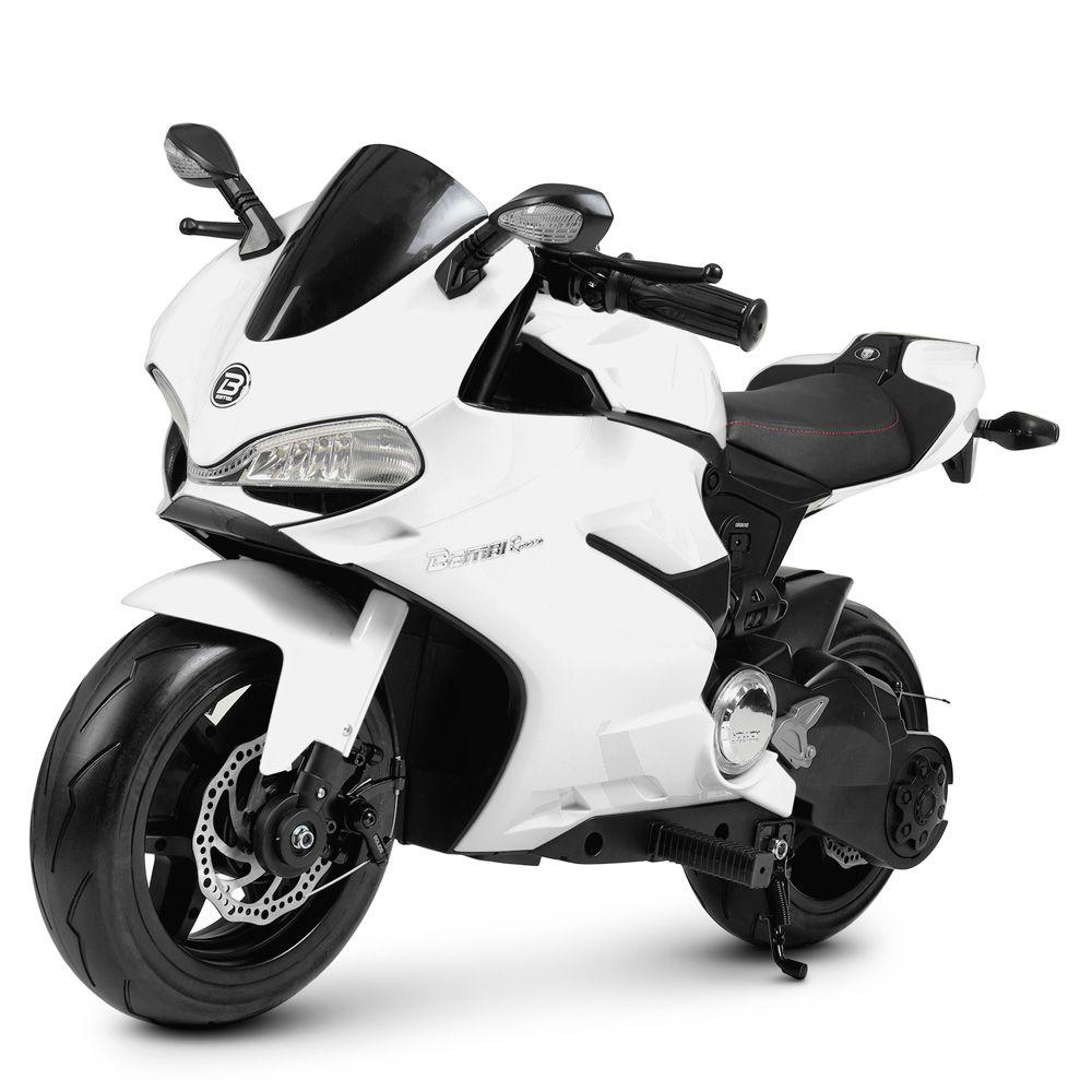 Дитячий електромотоцикл Bambi Racer M 4262EL-1 білий, 1 мотор 250 W, 2 акумулятори 12V9AH, світло
