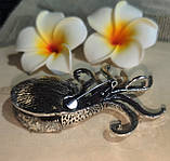 Серебристый кулон- брошка  с натуральным аммонитом, фото 8