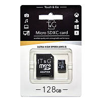 Карта памяти T&G micro SDHC 128 GB Class 10 +адаптер