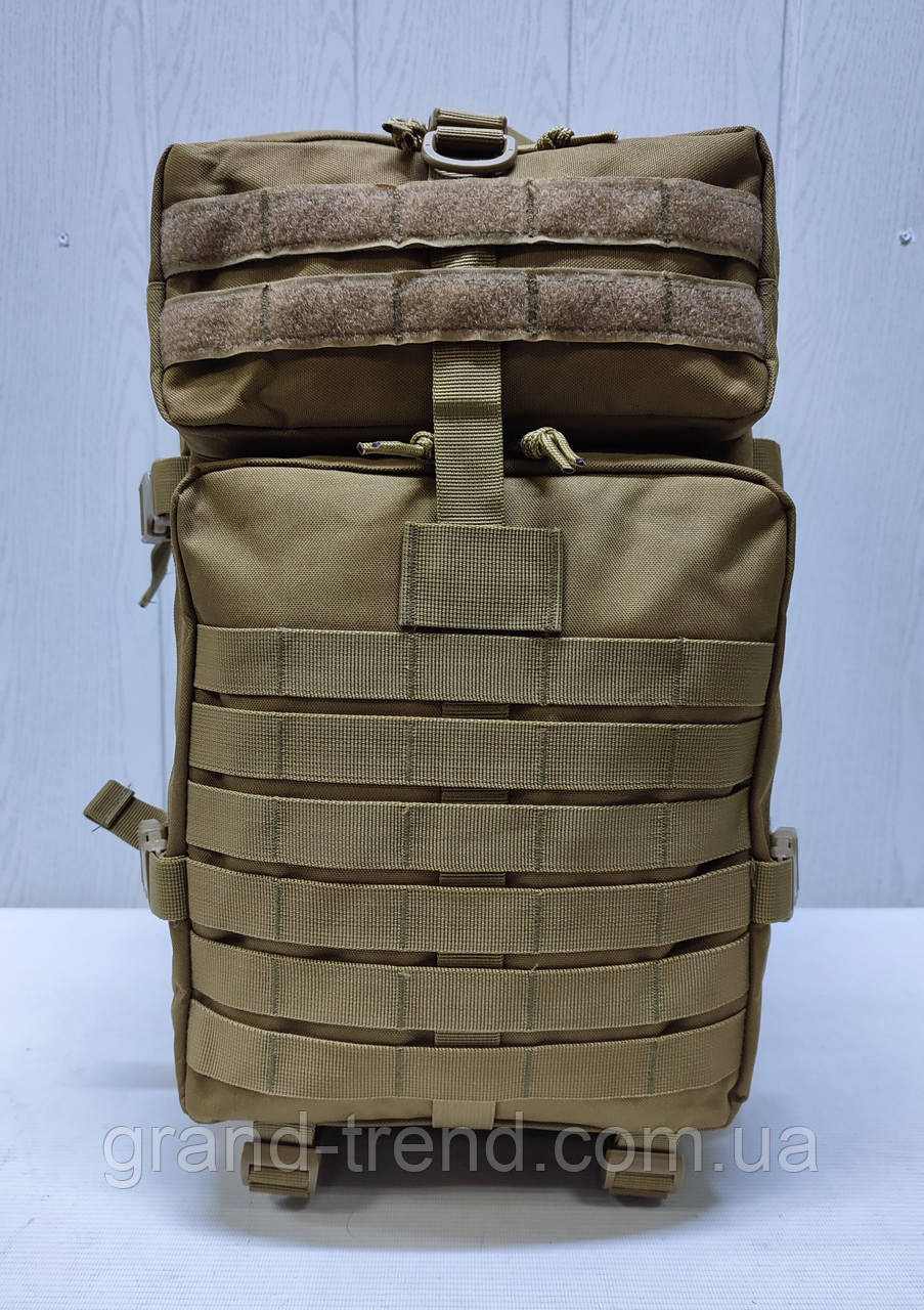 Військовий тактичний рюкзак 45 літрів пісочний забарвлення