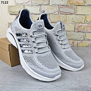 Кросівки чоловічі весняно-річні Dageni, рефлекторні світловідбивні текстильні сірі кросівки