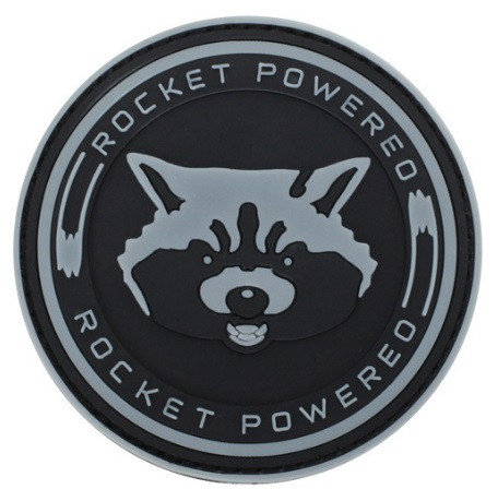 Патч ПХВ на липучці Rocket powered Єнот, фото 1