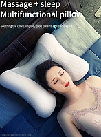 Масажна подушка, масажер для шиї та голови. Прогрів нефритовим камінням, ароматизація, роликовий масаж.