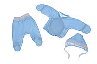 Комплект ползунки и распашонка для мальчика интерлок Babykroha голубой