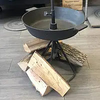 Сковорода чавунна 40 см, на підставці для приготування на вогні. Рибальська сковорода.
